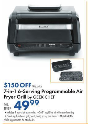 Boscov's 7-in-1 6-serving programmable air fryer offer