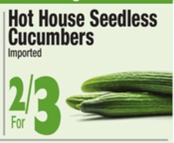 King Kullen Hot house seedless cucumbers offer