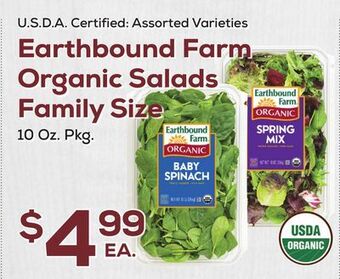 DeCicco & Sons Earthbound farm organic salads family size offer