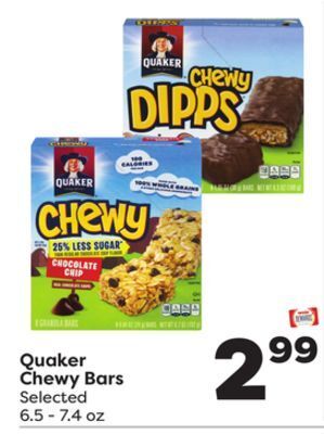 Weis Markets Quaker chewy bars offer