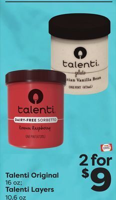 Weis Markets Talenti original 16 oz talenti layers 10.6 oz offer