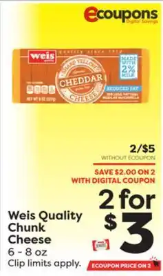 Weis Markets Weis quality chunk cheese offer