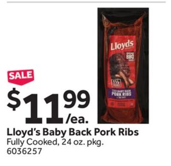Stop&Shop Lloyd's baby back pork ribs offer
