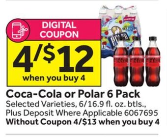 Stop&Shop Coca-cola or polar 6 pack offer