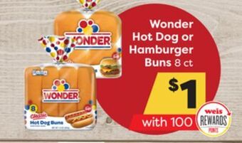 Weis Markets Wonder hot dog or hamburger buns offer