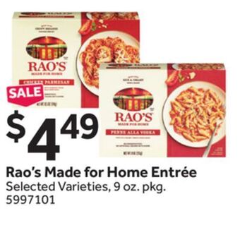Stop&Shop Rao's made for home entrée offer
