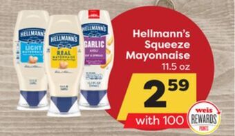 Weis Markets Hellmann's squeeze mayonnaise offer