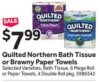 Stop&Shop Quilted northern bath tissue or brawny paper towels offer