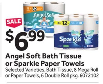 Stop&Shop Angel soft bath tissue or sparkle paper towels offer