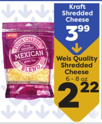 Weis Markets Weis quality shredded cheese offer