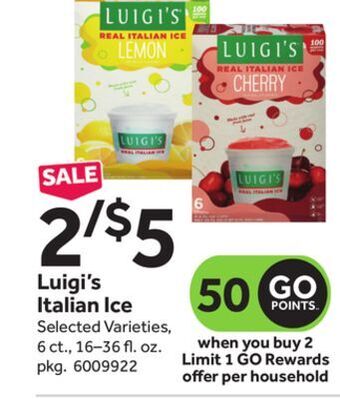 Stop&Shop Luigi's italian ice offer