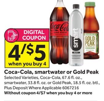 Stop&Shop Coca-cola, smartwater or gold peak offer