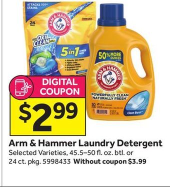 Stop&Shop Arm & hammer laundry detergent offer