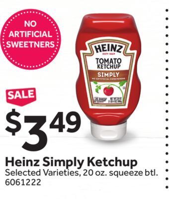 Stop&Shop Heinz simply ketchup offer