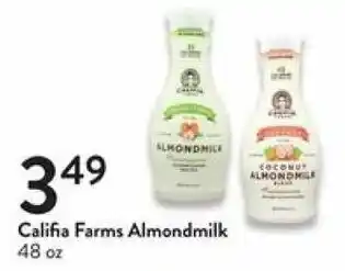 Fresh Thyme California Farms Almondmilk 48 oz offer