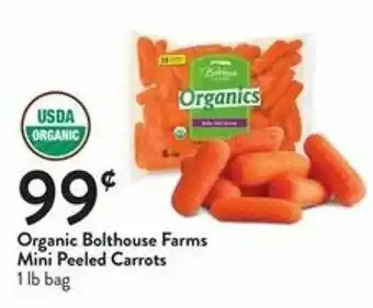 Fresh Thyme Organic Bolthouse Farms Mini Peeled Carrots offer
