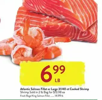 Fresh Thyme Atlantic Salmon Fillet Or Large 31/40 ct Cooked Shrimp offer