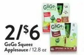 Fresh Thyme GoGo Squeez Applesauce 12.8 oz offer