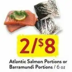 Fresh Thyme Atlantic Salmon Portions Or Barramundi Portions 6 oz offer