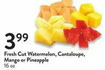 Fresh Thyme Fresh Cut Watermelon,Cantaloupe,Mango Or Pineapple 16 oz offer