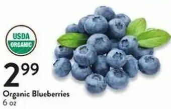 Fresh Thyme Organic Blueberries 6 oz offer