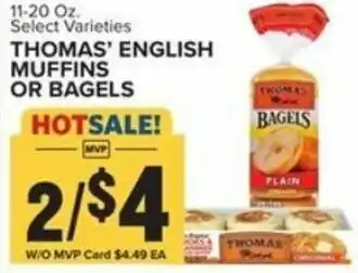 Food Lion Thomas English Muffins Or Bagels 11-20 oz offer