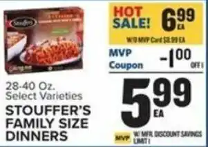 Food Lion Stouffer's Family Size Dinners 28-40 oz offer