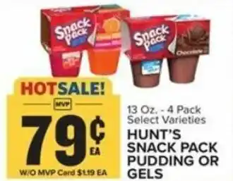 Food Lion Hunt's Snack Pack Pudding Or Gels 13 oz offer