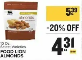 Food Lion Food Lion Almonds 10 oz offer