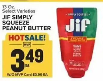 Food Lion JIF Simply Squeeze peanut Butter 13 oz offer