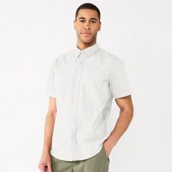 Kohl's Men's sonoma goods for life® short sleeve perfect length button down shirt offer