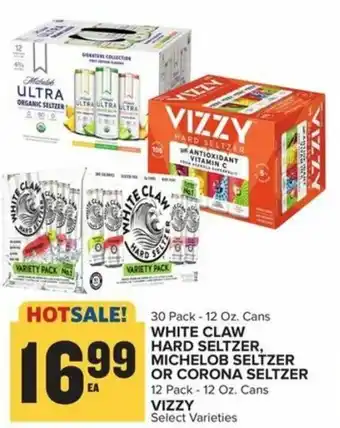 Food Lion White Claw Hard Seltzer, Michelob Seltzer Or Corona Seltzer , Vizzy offer