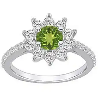 Kohl's Alyson layne 14k white gold peridot & 3/4 carat t.w. diamond halo ring offer