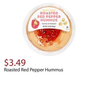 Trader Joe's Roasted red pepper hummus offer