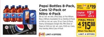 ShopRite Bottles 8-pack, cans 12-pack or nitro 4-pack offer