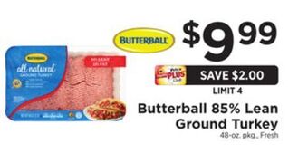 ShopRite 85% lean ground turkey offer