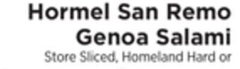 ShopRite San remo genoa salami offer