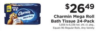 ShopRite Mega roll bath tissue 24-pack offer