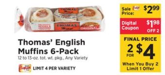ShopRite English muffins 6-pack offer