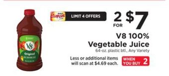 ShopRite 100% vegetable juice offer