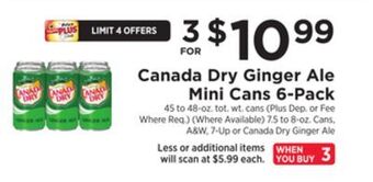 ShopRite Ginger ale mini cans 6-pack offer