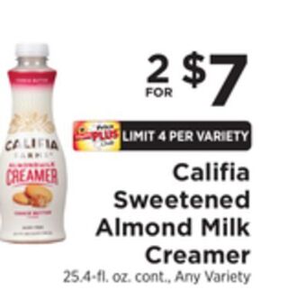 ShopRite Sweetened almond milk creamer offer