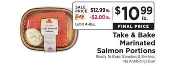 ShopRite Take & bake marinated salmon portions offer