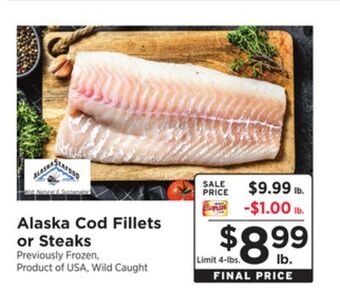 ShopRite Alaska cod fillets or steaks offer