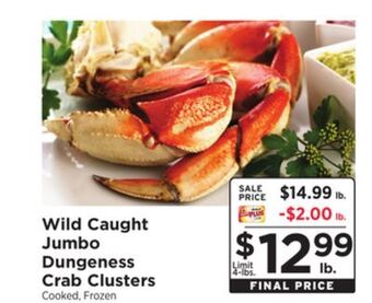 ShopRite Wild caught jumbo dungeness crab clusters offer