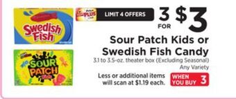 ShopRite Sour patch kids or swedish fish candy offer