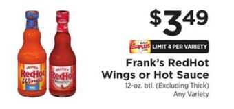 ShopRite Redhot wings or hot sauce offer