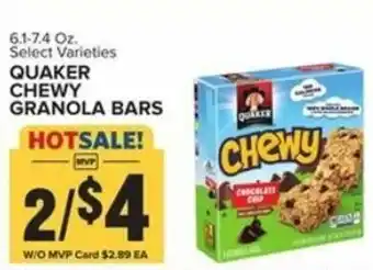 Food Lion Quaker Chewy Granola Bars 6.1-7.4 oz offer