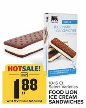 Food Lion Food Lion Ice Cream Sandwiches 10-16 ct offer