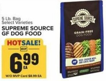 Food Lion Supreme Source GF Dog Food offer